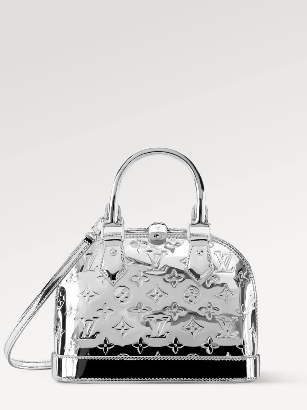 Louis Vuitton Metallic Silver Alma BB Monogram Bag